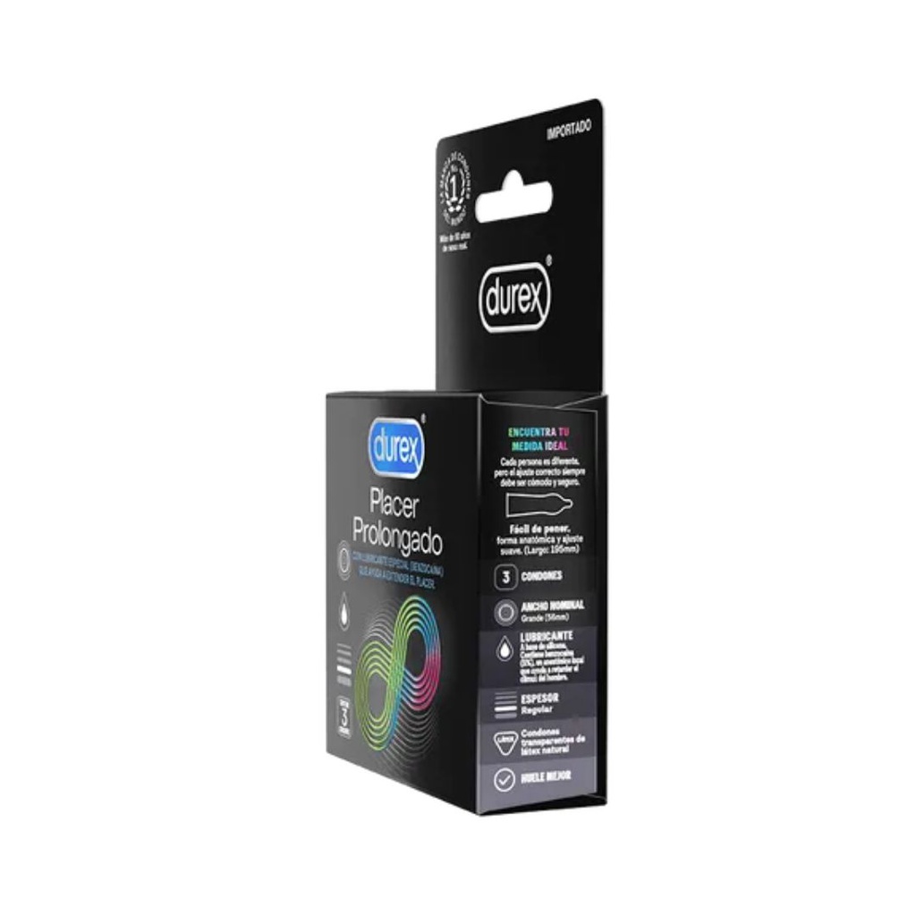 CONDONES DUREX PLACER PROLONGADO 3 UNIDADES