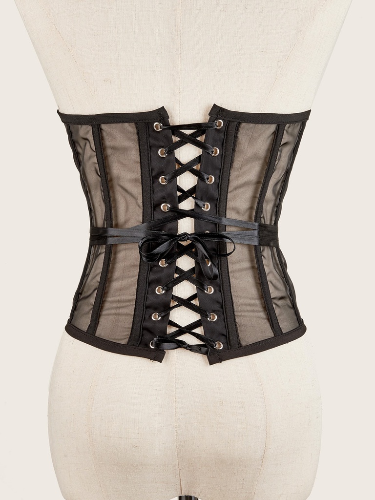 CORSET DE PERLAS NEGRO