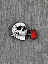 PIN DE CALAVERA Y ROSA