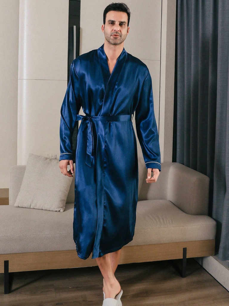 BATA DE SEDA AZUL REY