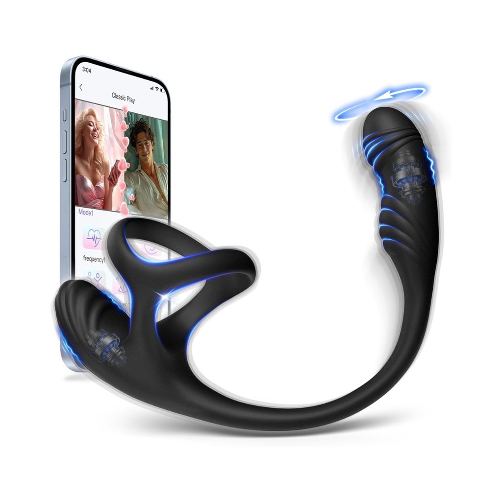 ANILLO VIBRADOR HOOK DE PUNTOS G CON DOBLE BALA PARA SEXTING