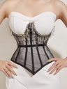 CORSET DE PERLAS NEGRO