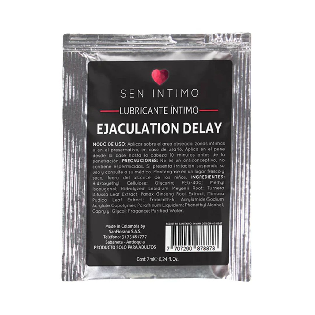 SOBRE DE LUBRICANTE SEN INTIMO RETARDANTE 7ML