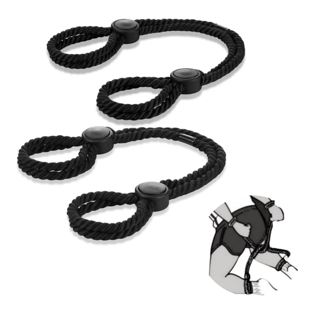 ESPOSAS AJUSTABLES DE CUERDA PARA MUÑECAS Y TOBILLOS