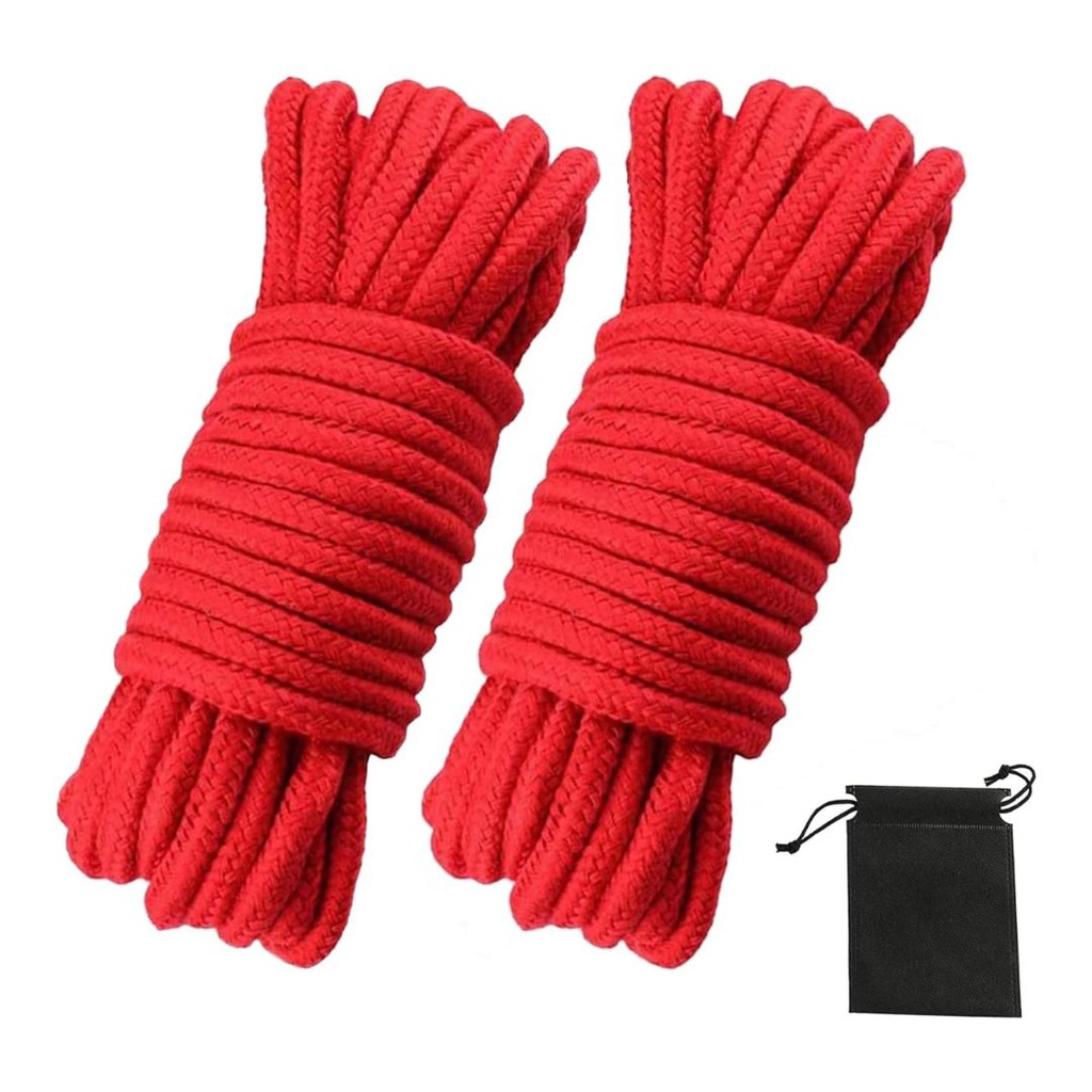 CUERDA DE ALGODÓN SUAVE ROJO 10M