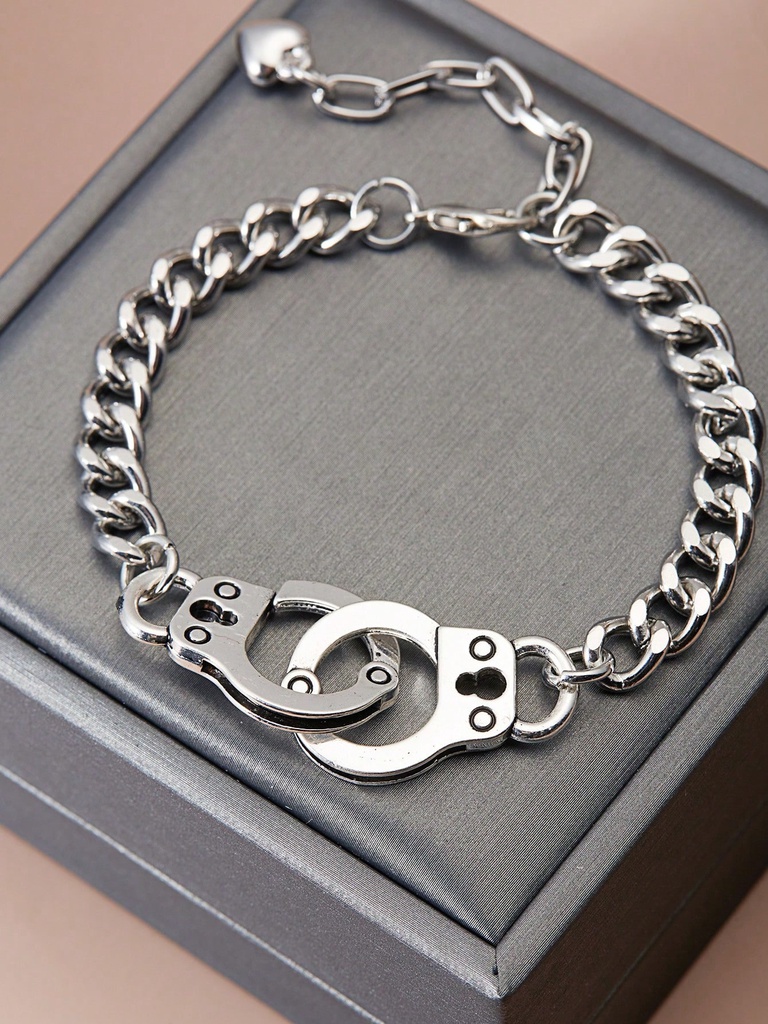 PULSERA GRUESA DE CADENA CON ESPOSAS