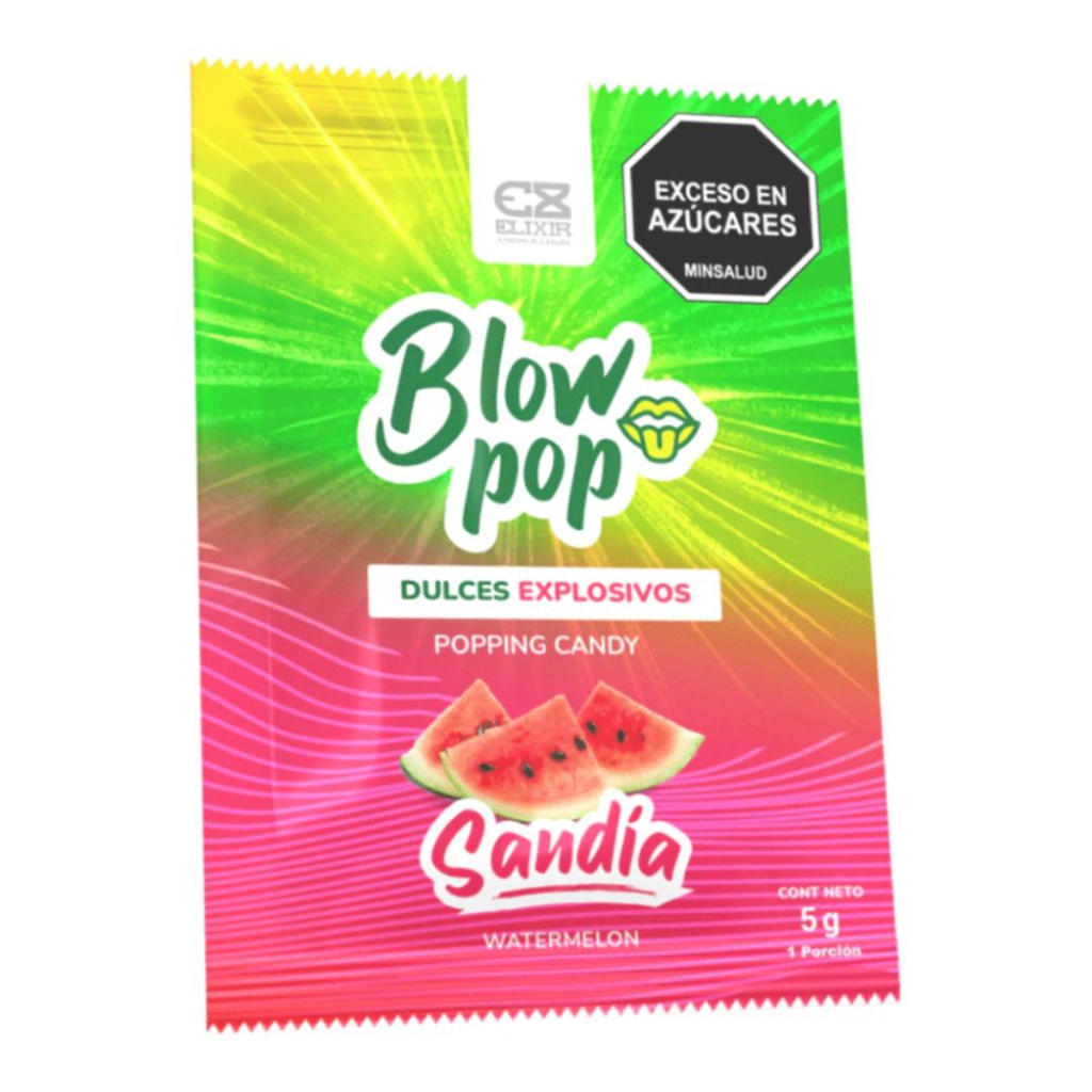 DULCES EXPLOSIVOS PARA SEXO ORAL BLOW POP SABOR SANDÍA 5GR