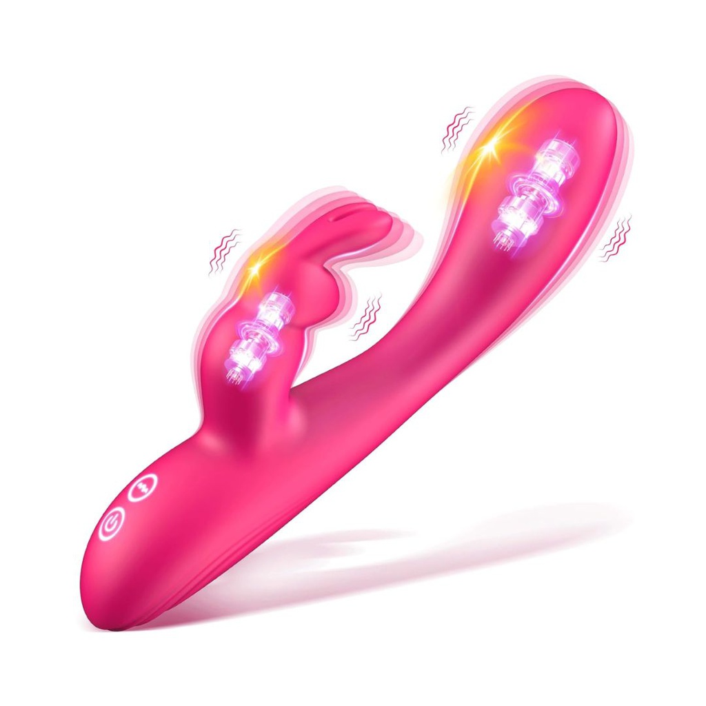 VIBRADOR DILDO CONEJO PRO DE PUNTO G Y ESTIMULADOR DE CLÍTORIS