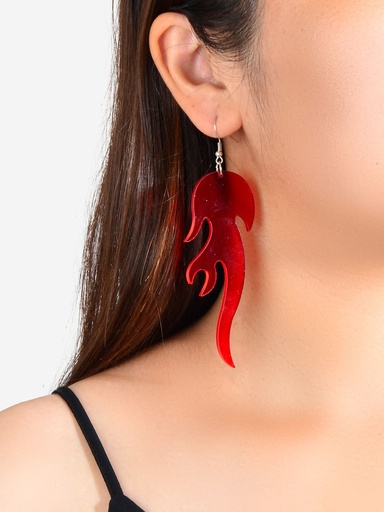 ARETES DE LLAMAS ROJAS