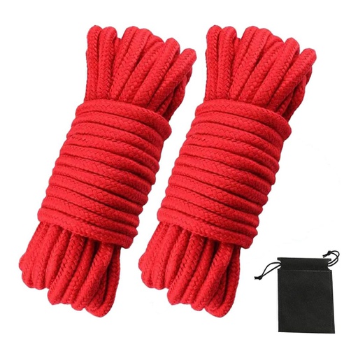 CUERDAS DE ALGODÓN SUAVE ROJAS 10M PARA BDSM